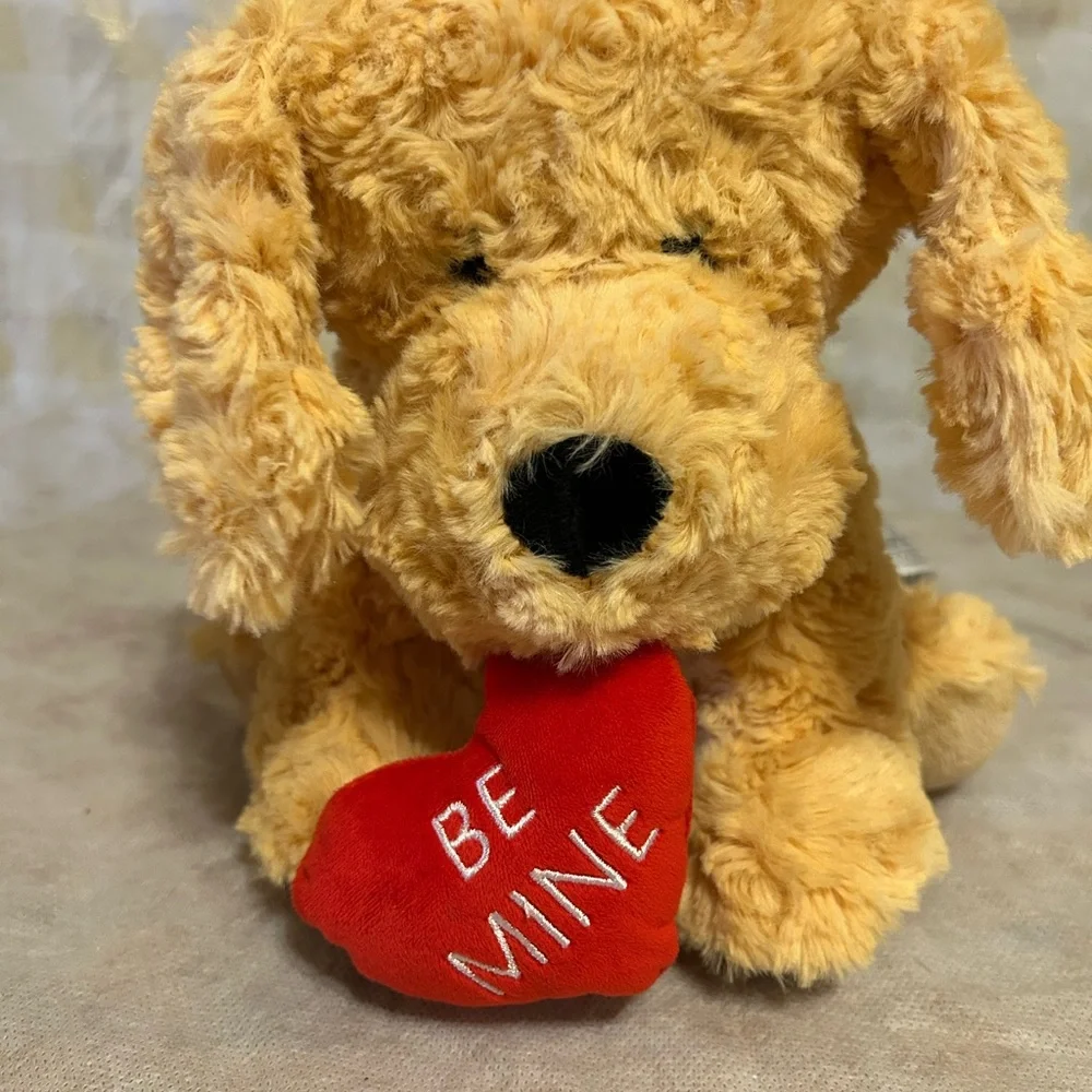 Charming‎ Plush Dog with Red Heart Accent Pillow